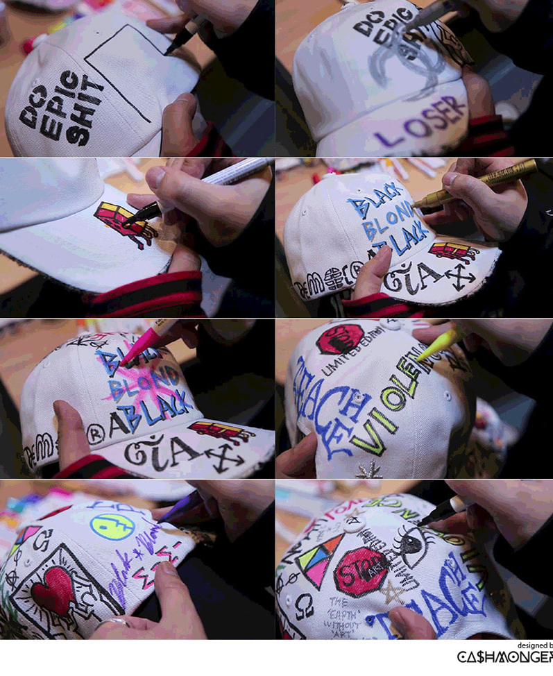 ブラックブロンド(BLACKBLOND) BBD Tweed Cap Graffiti Ver. (White)