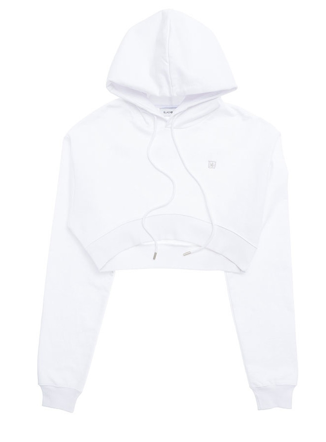 ブラックブロンド(BLACKBLOND) BBD Reflection Logo Crop Hoodie (White)