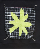 ブラックブロンド(BLACKBLOND) BBD Tweed Patch Crop Hoodie (Black)