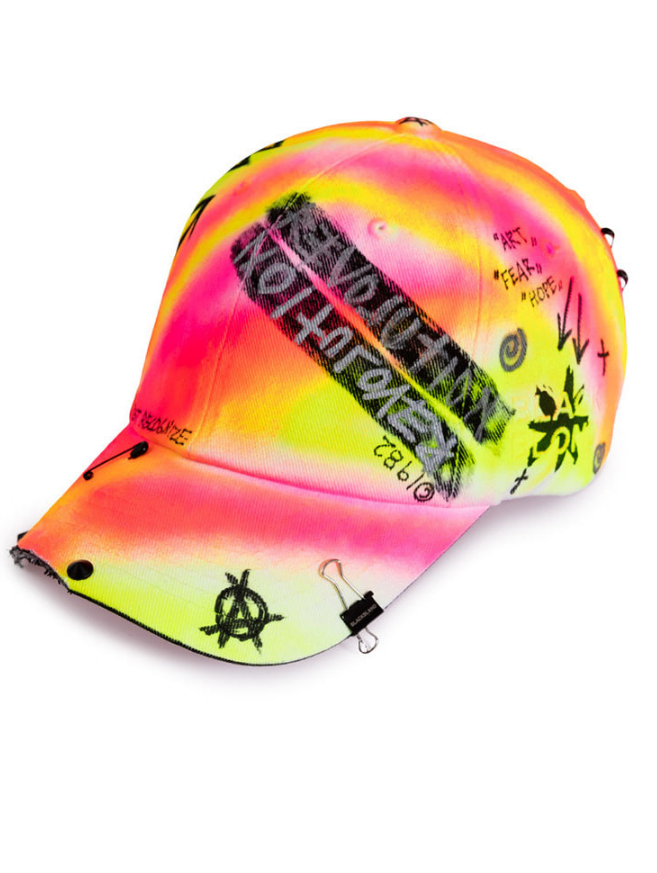 ブラックブロンド(BLACKBLOND) BBD Side Logo Lollipop Graffiti Cap (Pink/Neon)