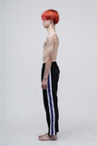 ドルム (DoLM) Japanese lettering line pants Blue