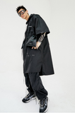 イーエスシースタジオ(ESC STUDIO) String long hood anorak (black)