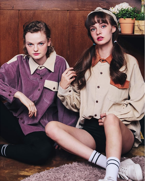 ダブルユーブイプロジェクト(WV PROJECT) LOKO CORDUROY SHIRT BEIGE MJLS7195