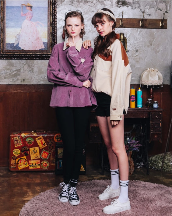 ダブルユーブイプロジェクト(WV PROJECT) LOKO CORDUROY SHIRT BEIGE MJLS7195