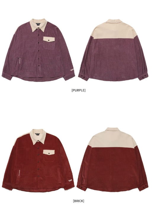 ダブルユーブイプロジェクト(WV PROJECT) LOKO CORDUROY SHIRT BEIGE MJLS7195