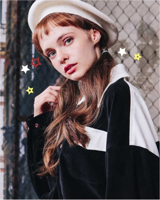 ダブルユーブイプロジェクト(WV PROJECT) LOKO CORDUROY SHIRT BLACK MJLS7195