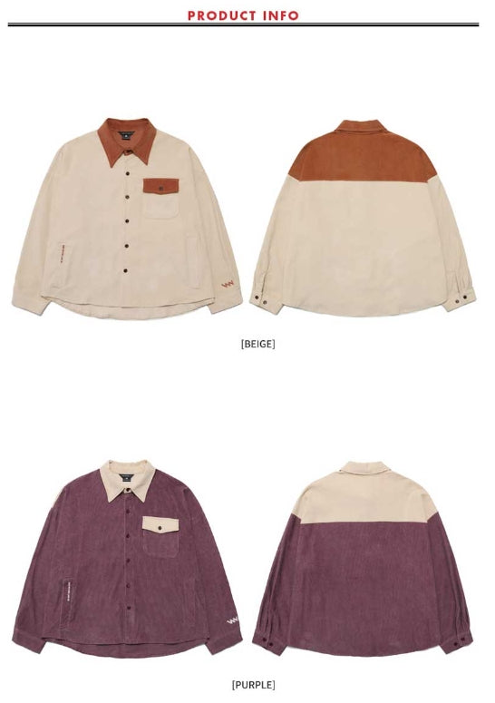 ダブルユーブイプロジェクト(WV PROJECT) LOKO CORDUROY SHIRT BLACK MJLS7195