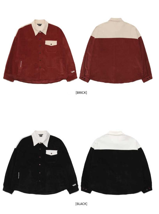 ダブルユーブイプロジェクト(WV PROJECT) LOKO CORDUROY SHIRT BLACK MJLS7195