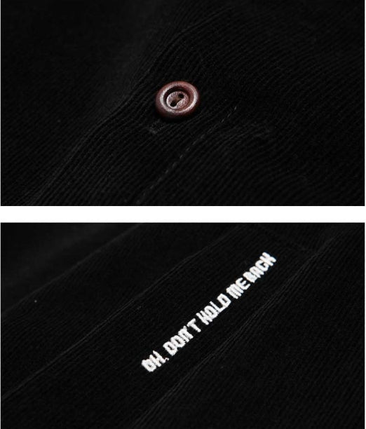 ダブルユーブイプロジェクト(WV PROJECT) LOKO CORDUROY SHIRT BLACK MJLS7195