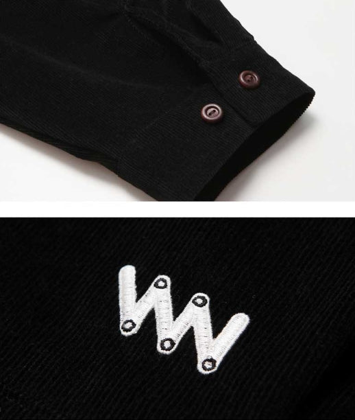 ダブルユーブイプロジェクト(WV PROJECT) LOKO CORDUROY SHIRT BLACK MJLS7195