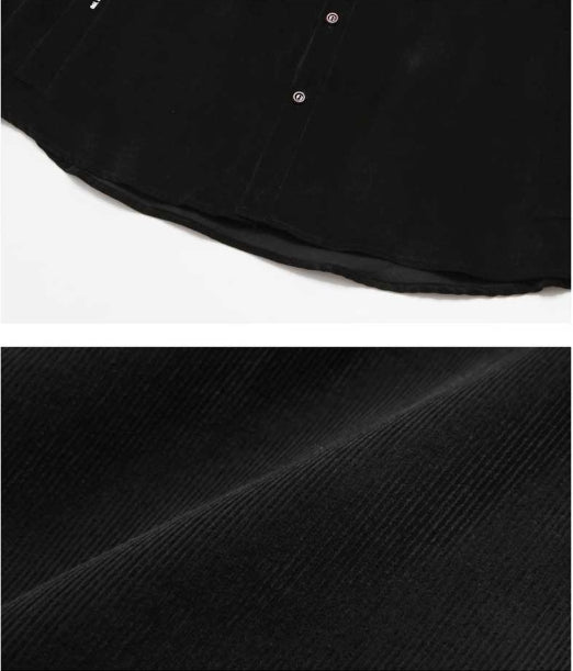 ダブルユーブイプロジェクト(WV PROJECT) LOKO CORDUROY SHIRT BLACK MJLS7195