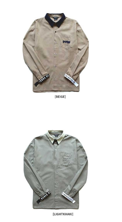 ダブルユーブイプロジェクト(WV PROJECT) HAND CUFF SHIRT LIGHT KHAKI SYLS7099