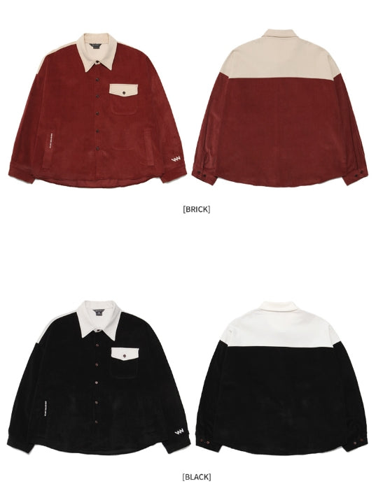 ダブルユーブイプロジェクト(WV PROJECT) LOKO CORDUROY SHIRT PURPLE MJLS7195