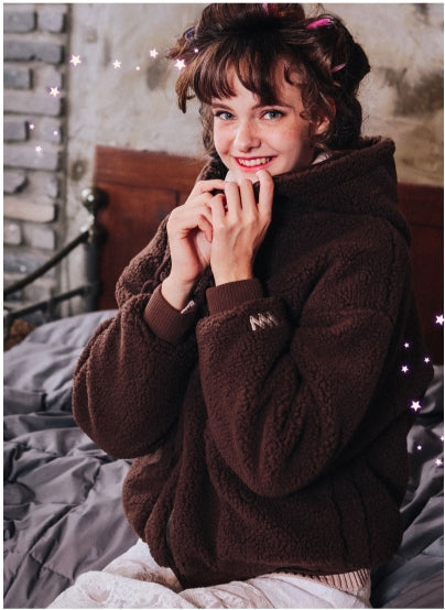 ダブルユーブイプロジェクト(WV PROJECT) TEENI WOOL HOOD ZIPUP CHOCOLATE MJHD7194