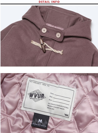 ダブルユーブイプロジェクト(WV PROJECT) OVER SIZE DUFFEL COAT PURPLE JJOT7123