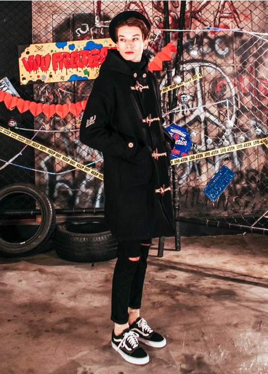 ダブルユーブイプロジェクト(WV PROJECT) OVER SIZE DUFFEL COAT BLACK JJOT7123