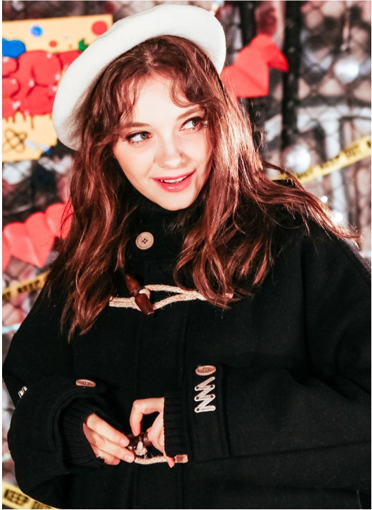 ダブルユーブイプロジェクト(WV PROJECT) OVER SIZE DUFFEL COAT BLACK JJOT7123