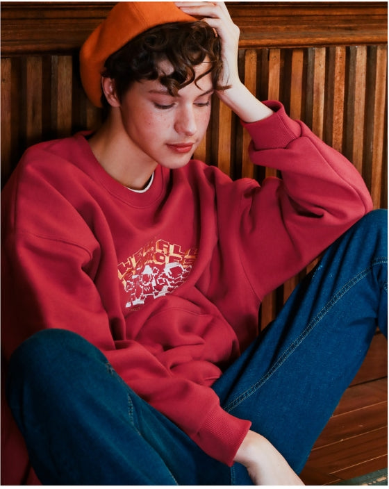 ダブルユーブイプロジェクト(WV PROJECT) WE CAN BE HERO SWEATSHIRTS RED JJMT7236