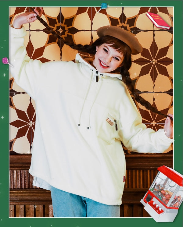 ダブルユーブイプロジェクト(WV PROJECT) ESPER POCKET FLEECE HOODY CREAM JJHD7241