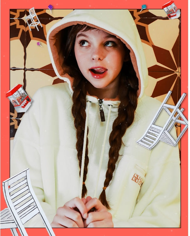 ダブルユーブイプロジェクト(WV PROJECT) ESPER POCKET FLEECE HOODY CREAM JJHD7241