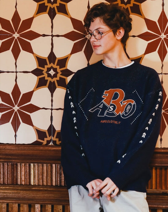 ダブルユーブイプロジェクト(WV PROJECT) REVE KNIT NAVY YRKN7217