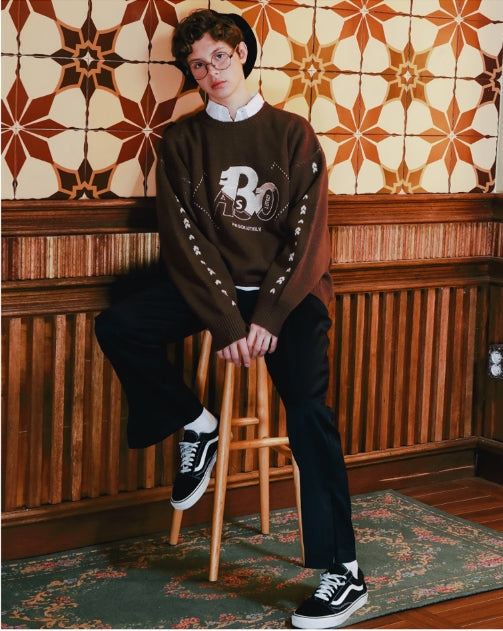 ダブルユーブイプロジェクト(WV PROJECT) REVE KNIT BROWN YRKN7217