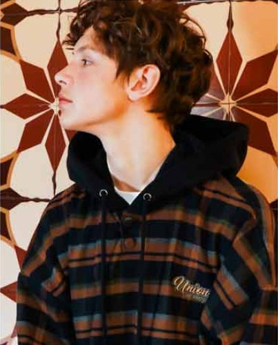 ダブルユーブイプロジェクト(WV PROJECT) STILL CHECK HOODIE MJHD7235(NAVY)