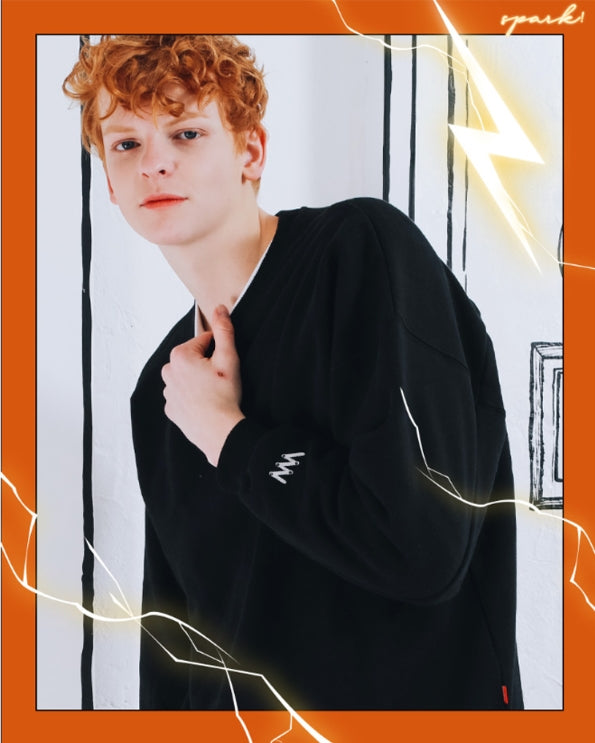 ダブルユーブイプロジェクト(WV PROJECT) SLASH SWEATSHIRTS BLACK JJMT7226