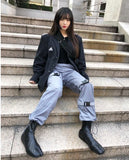 トレンディウビ(Trendywoobi) Strap Windruner Pants (GRAY)