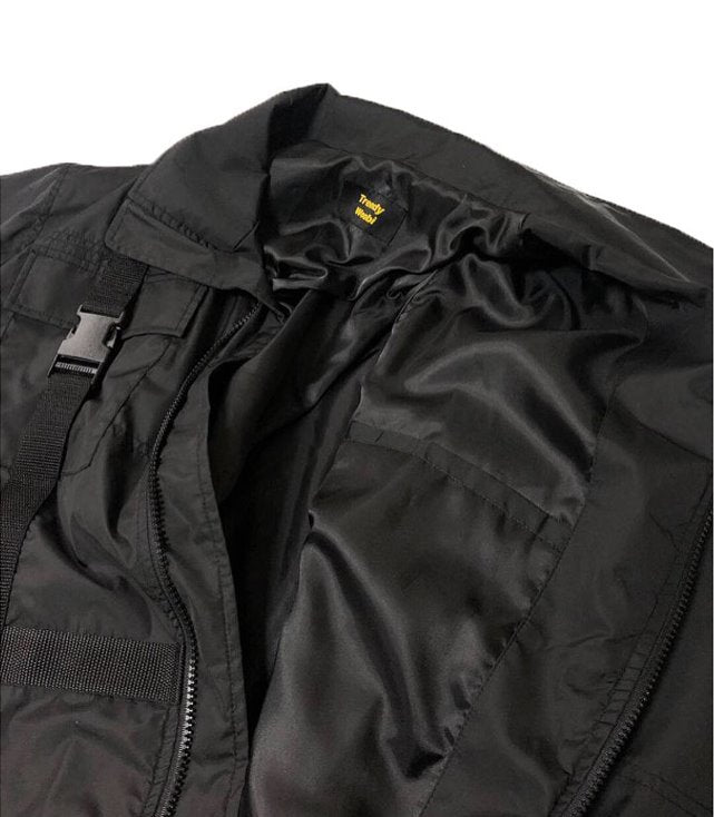 トレンディウビ(Trendywoobi) Strap Windruner Jacket (BLACK)