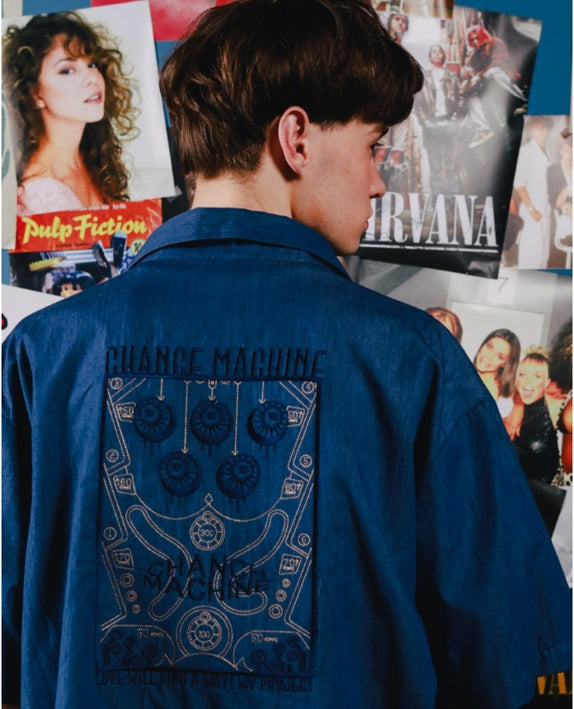 ダブルユーブイプロジェクト(WV PROJECT) PINBALL DENIM SHIRT BLUE SYSS7256