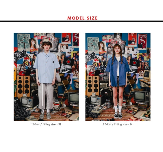 ダブルユーブイプロジェクト(WV PROJECT) PINBALL DENIM SHIRT BLUE SYSS7256