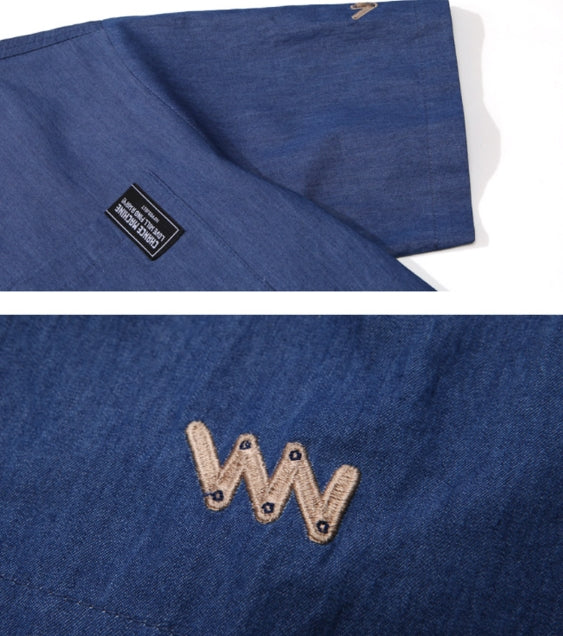 ダブルユーブイプロジェクト(WV PROJECT) PINBALL DENIM SHIRT BLUE SYSS7256