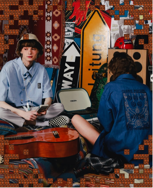 ダブルユーブイプロジェクト(WV PROJECT) PINBALL DENIM SHIRT LIGHTBLUE SYSS7256