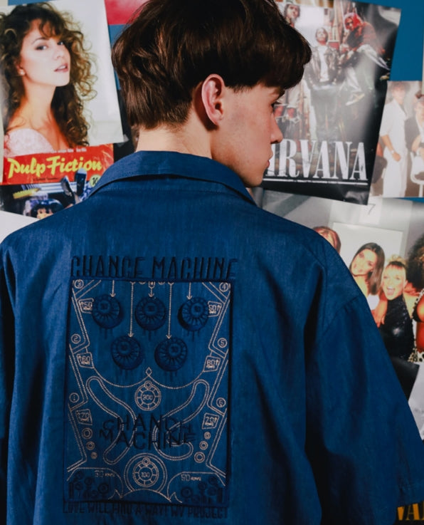ダブルユーブイプロジェクト(WV PROJECT) PINBALL DENIM SHIRT LIGHTBLUE SYSS7256