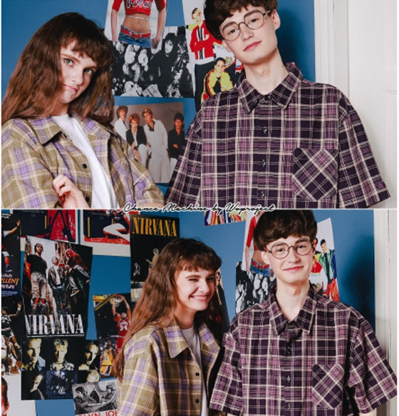 ダブルユーブイプロジェクト(WV PROJECT) Fran Check Van Palshirt Olive KHSS7270