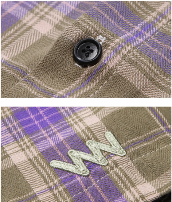 ダブルユーブイプロジェクト(WV PROJECT) Fran Check Van Palshirt Olive KHSS7270