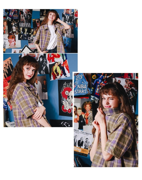 ダブルユーブイプロジェクト(WV PROJECT) Fran Check Van Palshirt Black KHSS7270