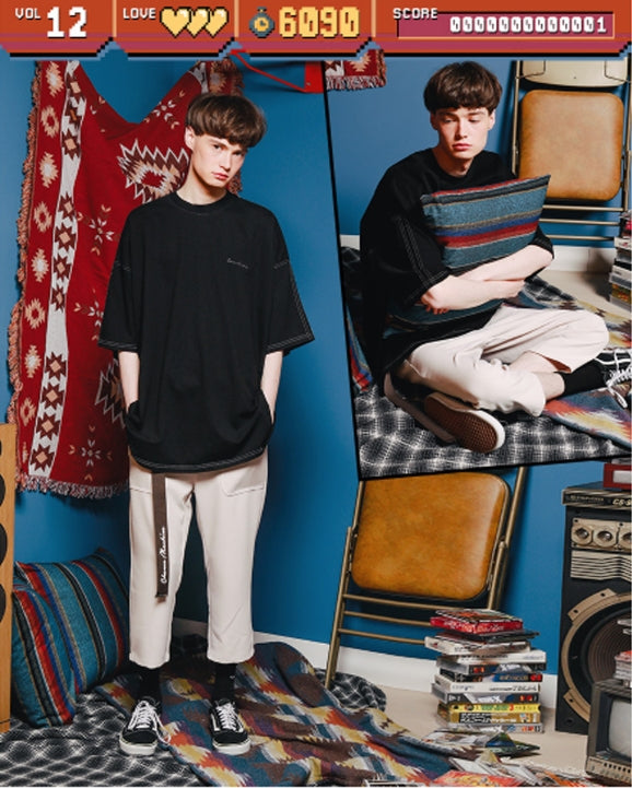 ダブルユーブイプロジェクト(WV PROJECT) Inside Stitch short sleeves Black MJST7268