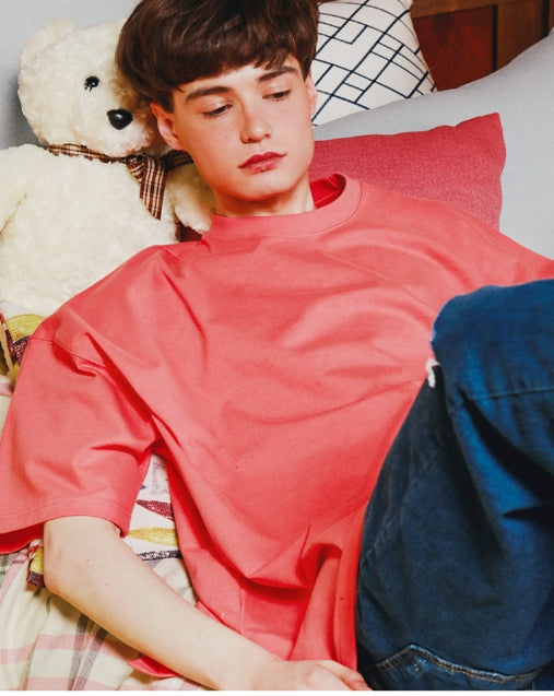 ダブルユーブイプロジェクト(WV PROJECT) Irish half-sleeved tea shirt Coral KHST7281