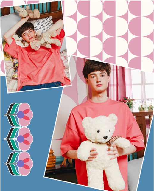 ダブルユーブイプロジェクト(WV PROJECT) Irish half-sleeved tea shirt Coral KHST7281
