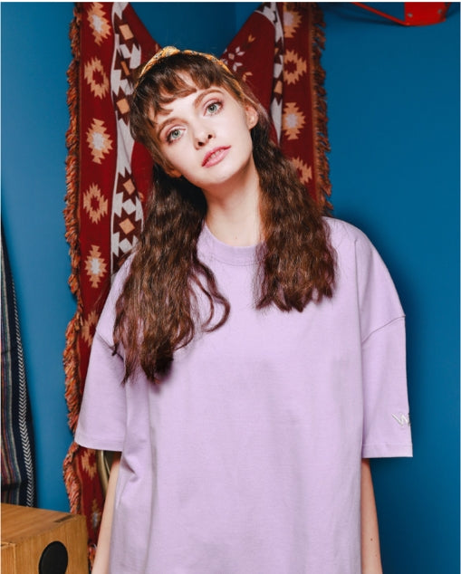 ダブルユーブイプロジェクト(WV PROJECT) Irish half-sleeved tea shirt Lavender KHST7281
