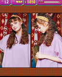 ダブルユーブイプロジェクト(WV PROJECT) Irish half-sleeved tea shirt Lavender KHST7281