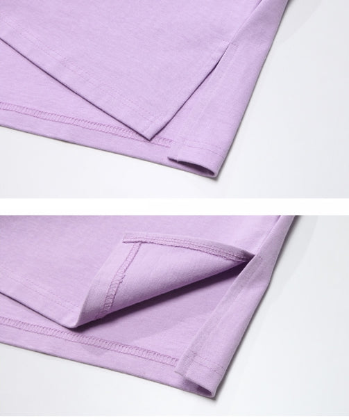 ダブルユーブイプロジェクト(WV PROJECT) Irish half-sleeved tea shirt Lavender KHST7281