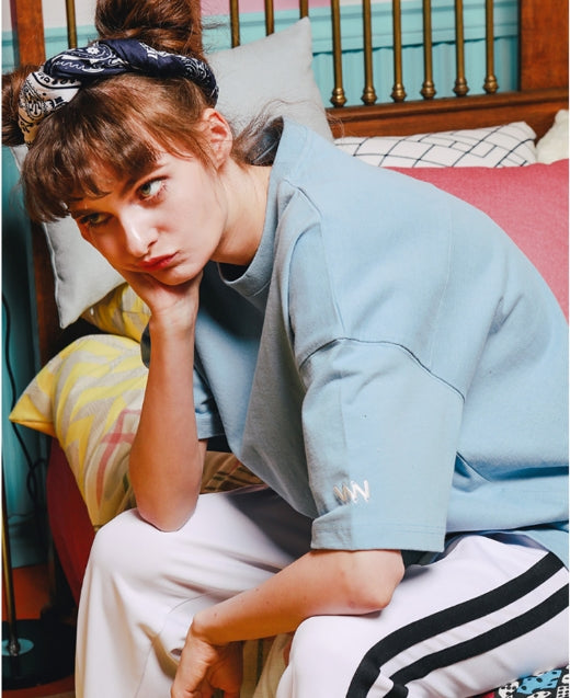 ダブルユーブイプロジェクト(WV PROJECT) Irish half-sleeved tea shirt Blue Gray KHST7281