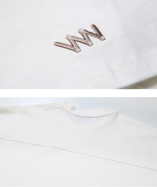 ダブルユーブイプロジェクト(WV PROJECT) Irish half-sleeved tea shirt Ivory KHST7281