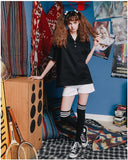 ダブルユーブイプロジェクト(WV PROJECT) Raps Kara half-sleeved tea shirt Black MJST7254
