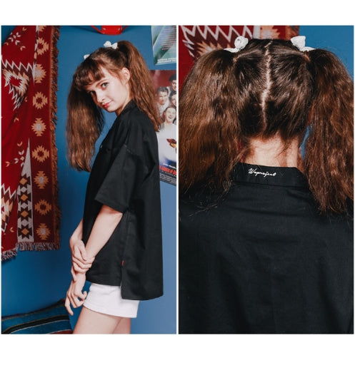 ダブルユーブイプロジェクト(WV PROJECT) Raps Kara half-sleeved tea shirt Black MJST7254