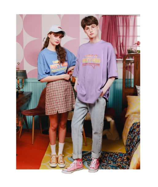 ダブルユーブイプロジェクト(WV PROJECT) MEET YOU half-sleeved tea shirt Lavender SYST7250