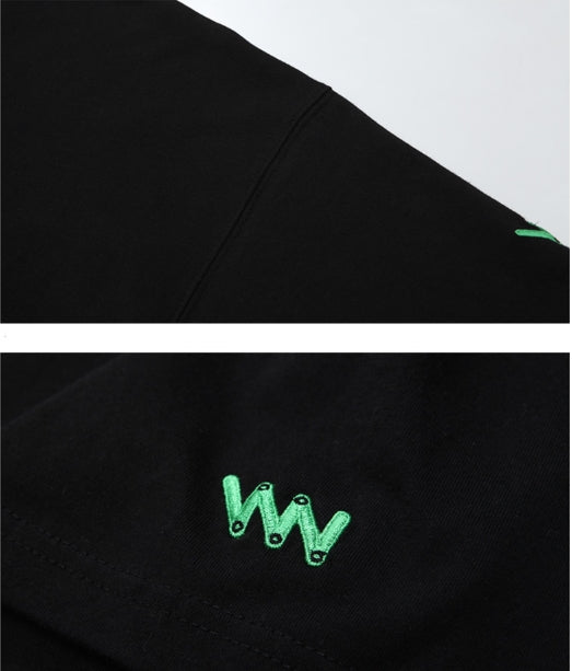 ダブルユーブイプロジェクト(WV PROJECT) MEET YOU half-sleeved tea shirt Black SYST7250